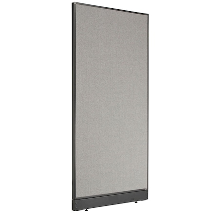 Interion By Global Industrial Interion Non-Electric Office Partition Panel with Raceway, 36-1/4inW x 76inH, Gray 238636NGY